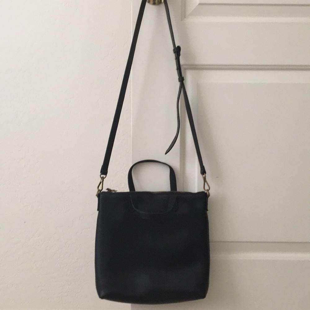 Madewell Black Leather Crossbody Bag with Top Handles